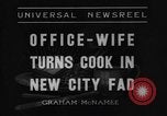 Image of office wife prepares meal Chicago Illinois USA, 1936, second 4 stock footage video 65675043759