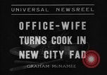 Image of office wife prepares meal Chicago Illinois USA, 1936, second 5 stock footage video 65675043759