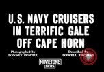 Image of Three U.S. Warships of Cruiser Division 7 in extremely heavy seas Cape Horn Chile, 1939, second 3 stock footage video 65675043829