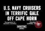 Image of Three U.S. Warships of Cruiser Division 7 in extremely heavy seas Cape Horn Chile, 1939, second 4 stock footage video 65675043829