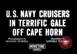 Image of Three U.S. Warships of Cruiser Division 7 in extremely heavy seas Cape Horn Chile, 1939, second 6 stock footage video 65675043829