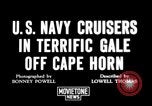 Image of Three U.S. Warships of Cruiser Division 7 in extremely heavy seas Cape Horn Chile, 1939, second 7 stock footage video 65675043829