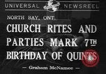 Image quintuplés North Bay Ontario, 1941, de la seconde 1 séquences d'archives historiques vidéo 65675043891