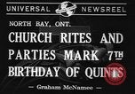 Image quintuplés North Bay Ontario, 1941, de la seconde 3 séquences d'archives historiques vidéo 65675043891