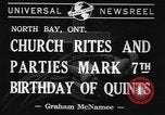 Image quintuplés North Bay Ontario, 1941, de la seconde 4 séquences d'archives historiques vidéo 65675043891