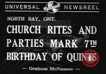 Image quintuplés North Bay Ontario, 1941, de la seconde 5 séquences d'archives historiques vidéo 65675043891