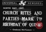 Image quintuplés North Bay Ontario, 1941, de la seconde 6 séquences d'archives historiques vidéo 65675043891