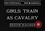 Image of girls train as calvary Culver City California USA, 1934, second 1 stock footage video 65675044117