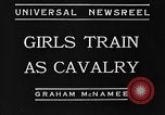 Image of girls train as calvary Culver City California USA, 1934, second 3 stock footage video 65675044117