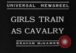 Image of girls train as calvary Culver City California USA, 1934, second 4 stock footage video 65675044117