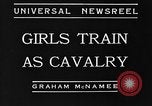 Image of girls train as calvary Culver City California USA, 1934, second 5 stock footage video 65675044117