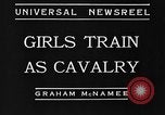 Image of girls train as calvary Culver City California USA, 1934, second 6 stock footage video 65675044117