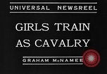 Image of girls train as calvary Culver City California USA, 1934, second 8 stock footage video 65675044117