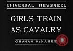 Image of girls train as calvary Culver City California USA, 1934, second 10 stock footage video 65675044117
