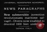 Standbild spezielle Tauchausrüstung Genua Italien, 1930, aus Sekunde 1 historischem Filmmaterial Videoclip 65675044381