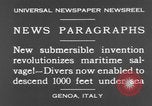 Standbild spezielle Tauchausrüstung Genua Italien, 1930, aus Sekunde 9 historischem Filmmaterial Videoclip 65675044381