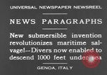 Standbild spezielle Tauchausrüstung Genua Italien, 1930, aus Sekunde 13 historischem Filmmaterial Videoclip 65675044381