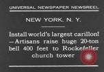 Standbild 20 Tonnen schwere Glocke New York City USA, 1930, aus Sekunde 6 historischem Filmmaterial Videoclip 65675044383