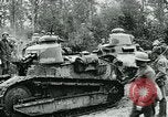 Image of American troops and French tanks in World War I France, 1918, second 23 stock footage video 65675044427