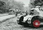 Image of American troops and French tanks in World War I France, 1918, second 29 stock footage video 65675044427