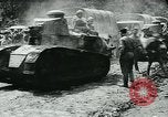 Image of American troops and French tanks in World War I France, 1918, second 38 stock footage video 65675044427