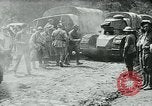 Image of American troops and French tanks in World War I France, 1918, second 47 stock footage video 65675044427