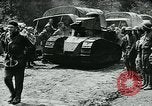 Image of American troops and French tanks in World War I France, 1918, second 54 stock footage video 65675044427