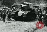 Image of American troops and French tanks in World War I France, 1918, second 55 stock footage video 65675044427