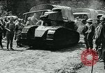 Image of American troops and French tanks in World War I France, 1918, second 56 stock footage video 65675044427