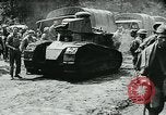 Image of American troops and French tanks in World War I France, 1918, second 57 stock footage video 65675044427