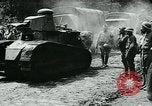 Image of American troops and French tanks in World War I France, 1918, second 61 stock footage video 65675044427