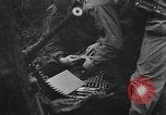 Standbild American 30 Infanterie Division setzt Verteidigung in Wald in der Nähe von Malmedy Malmedy Belgien, 1944, aus Sekunde 12 historischem Filmmaterial Videoclip 65675044525