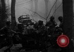 Standbild American 30 Infanterie Division setzt Verteidigung in Wald in der Nähe von Malmedy Malmedy Belgien, 1944, aus Sekunde 20 historischem Filmmaterial Videoclip 65675044525