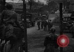 Image of Civilians fleeing Bastogne as German Forces advance toward the town Bastogne Belgium, 1944, second 36 stock footage video 65675044527