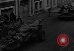 Image of Civilians fleeing Bastogne as German Forces advance toward the town Bastogne Belgium, 1944, second 46 stock footage video 65675044527