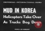 Image of helicopters lift supplies Korea, 1953, second 15 stock footage video 65675044739