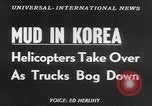 Image of helicopters lift supplies Korea, 1953, second 16 stock footage video 65675044739