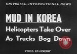 Image of helicopters lift supplies Korea, 1953, second 17 stock footage video 65675044739