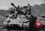 Image of US Army M4 Sherman tanks in Korean War Korea, 1952, second 33 stock footage video 65675044764