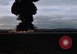Image of crash of USAF F-100 Supersabre  California USA, 1956, second 42 stock footage video 65675045360