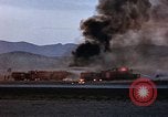 Image of crash of USAF F-100 Supersabre  California USA, 1956, second 59 stock footage video 65675045360