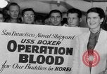 Standbild Besatzungsmitglieder Blut spenden San Francisco California USA, 1951, aus Sekunde 36 historischem Filmmaterial Videoclip 65675045381