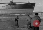 Image of The SS Yorkmar aground on beach Grays Harbor Washington USA, 1952, second 24 stock footage video 65675045422