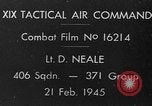Image of P-47 gun camera footage strafing train World War 2 European Theater, 1945, second 3 stock footage video 65675045656