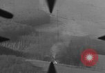 Image of P-47 of U.S. 404th squadron strafing European Theater, 1945, second 46 stock footage video 65675045658