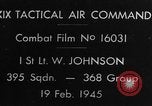 Image of P-47 piloted by Lt Johnson strafes roads European Theater, 1945, second 3 stock footage video 65675045659