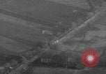 Image of P-47 piloted by Lt Johnson strafes roads European Theater, 1945, second 35 stock footage video 65675045659