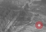 Image of P-47 piloted by Lt Johnson strafes roads European Theater, 1945, second 62 stock footage video 65675045659