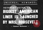 Image SS Amérique lançait Newport News Virginia USA, 1939, de la seconde 1 séquences d'archives historiques vidéo 65675046130