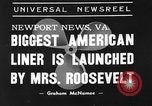 Image SS Amérique lançait Newport News Virginia USA, 1939, de la seconde 4 séquences d'archives historiques vidéo 65675046130